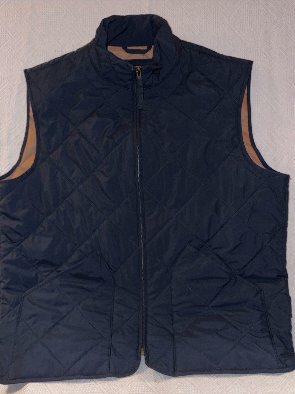 J. Crew Quilted Navy Zip-Up Vest